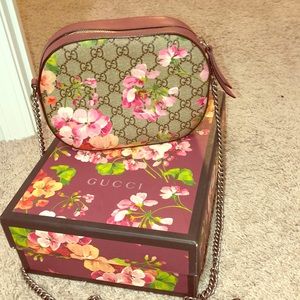 Gucci Crossbody GG Supreme Blooms Mini Brown/Pink